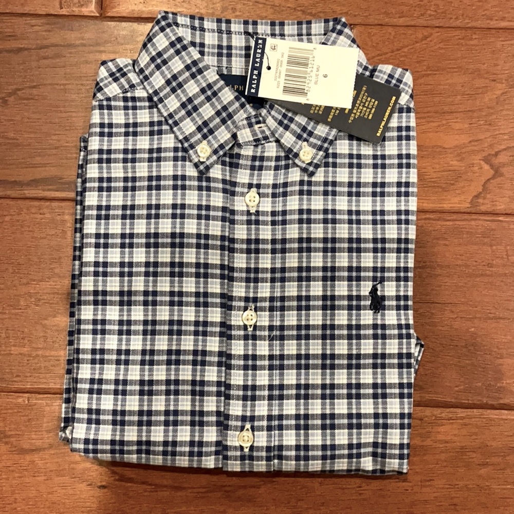 Polo kids dress shirt size 6 and L (14-16)